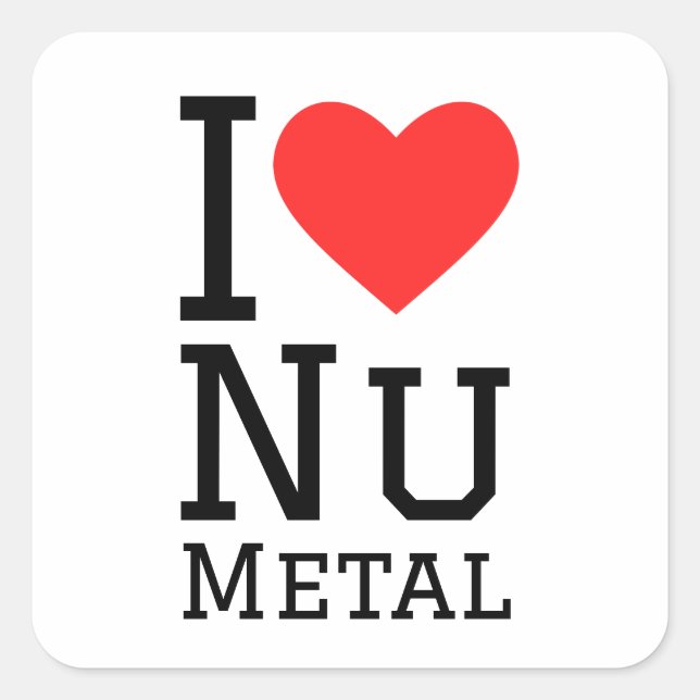 Sticker Carré J'aime Nu metal (Devant)