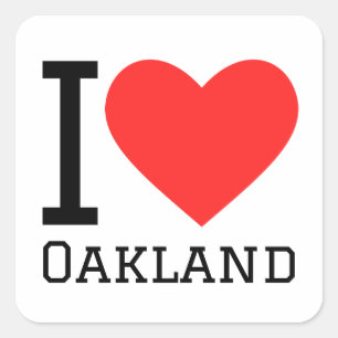 Sticker Carré J'aime Oakland