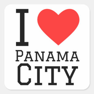 Sticker Carré J'aime Panama City