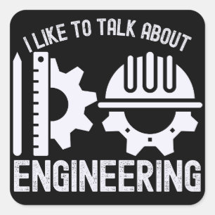 Sticker Carré J'aime parler d'ingénierie
