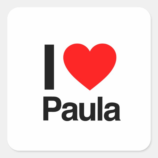 Sticker Carré j'aime paula (Devant)