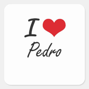 Sticker Carré J'aime Pedro