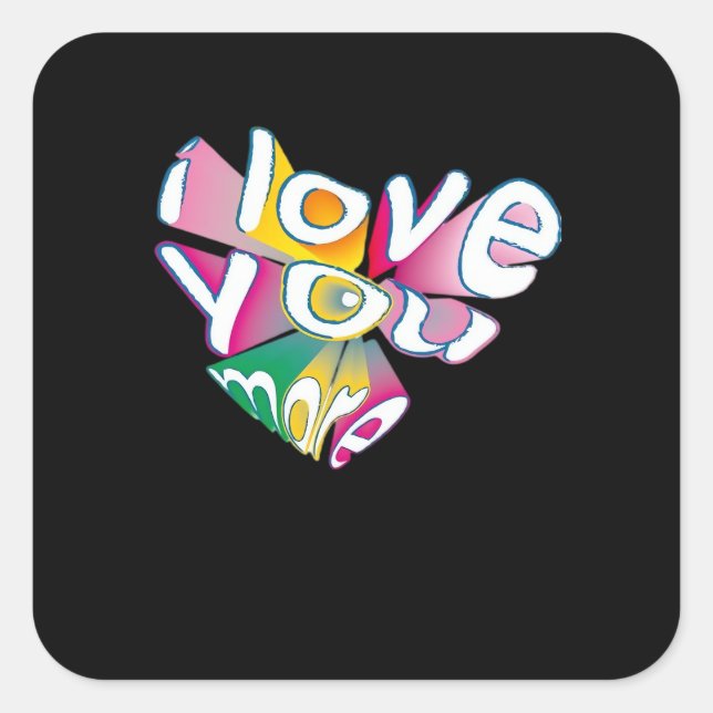 Sticker Carré J'aime plus de style élégant  (Devant)