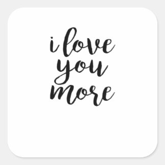 Sticker Carré J'aime plus le design d'amour élégant