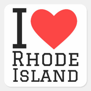 Sticker Carré J'aime Rhode Island