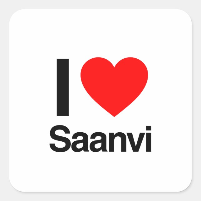 Sticker Carré j'aime saanvi (Devant)