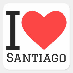 Sticker Carré J'aime Santiago