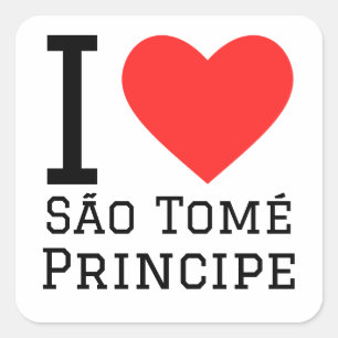 Sticker Carré J'aime sao tomé et principe