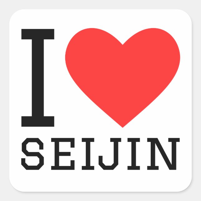 Sticker Carré J'aime seijin (Devant)