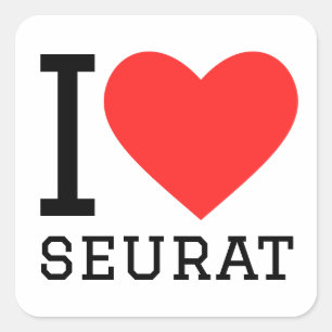 Sticker Carré J'aime seurat