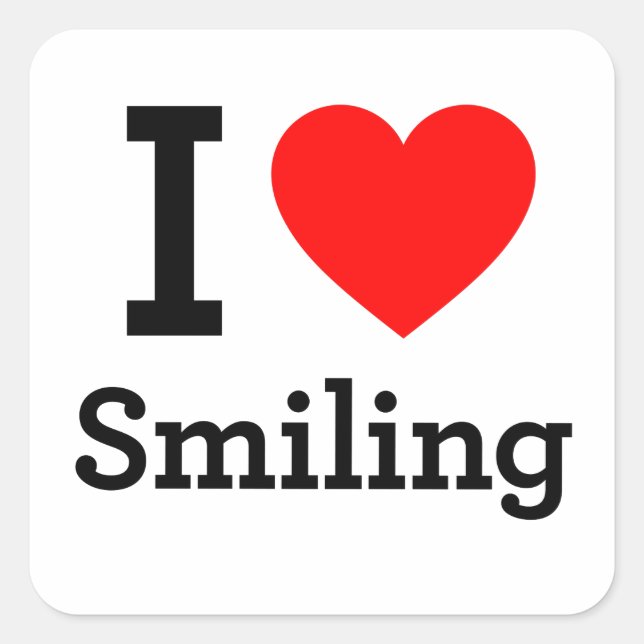 Sticker Carré J'Aime Sourire (Devant)