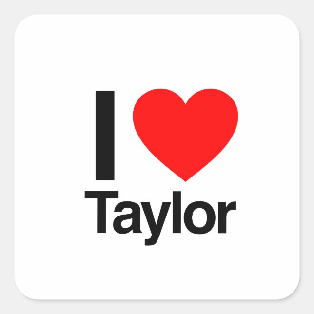 Sticker Carré j'aime taylor (Devant)