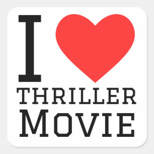 Sticker Carré J'aime thriller film