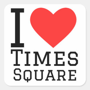 Sticker Carré J'aime Times Carré