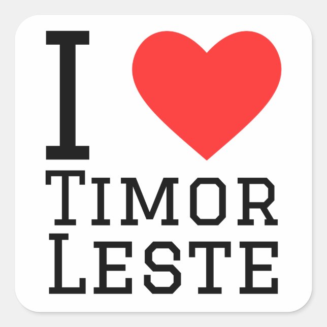 Sticker Carré J'aime Timor leste (Devant)