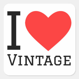 Sticker Carré J'aime vintage