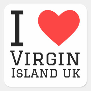 Sticker Carré J'aime Virgin Islands uk