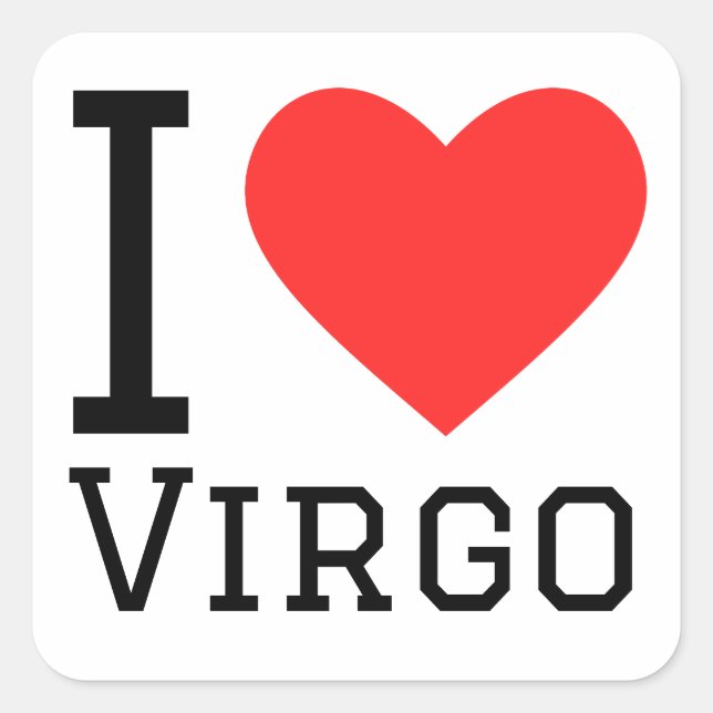 Sticker Carré J'aime Virgo (Devant)