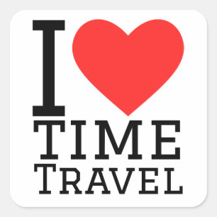 Sticker Carré J'aime voyager dans le temps