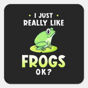 Sticker Carré J'Aime Vraiment Les Grenouilles