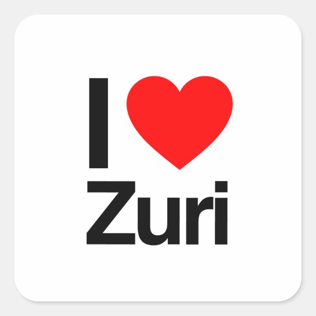 Sticker Carré j'aime zuri (Devant)