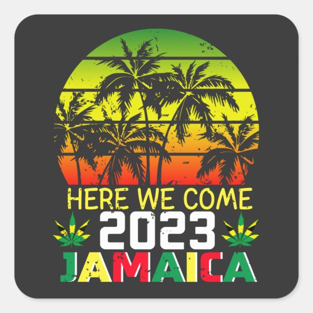 Sticker Carré Jamaïque 2023 Nous voici (Devant)