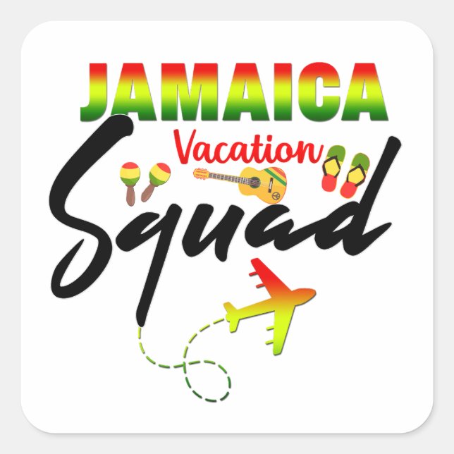 Sticker Carré Jamaïque Vacation Squad Group Correspondance Regga (Devant)