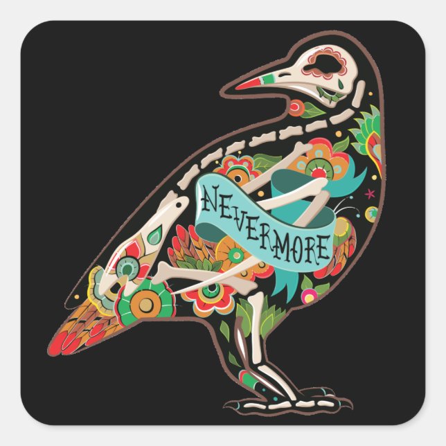 Sticker Carré Jamais Corbeau de sucre (Devant)