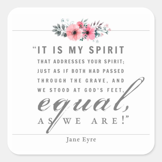 Sticker Carré Jane Eyre - Comme Nous Sommes - Blanc (Devant)