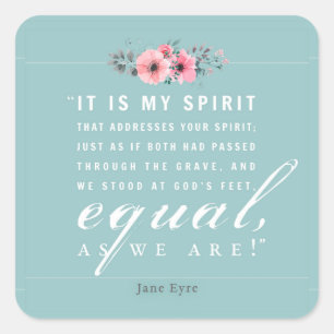 Sticker Carré Jane Eyre - Comme Nous Sommes - Turquoise
