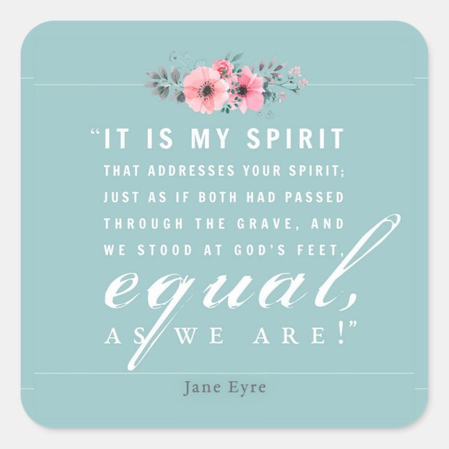 Sticker Carré Jane Eyre - Comme Nous Sommes - Turquoise (Devant)