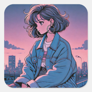 Sticker Carré Japan Anime 90's