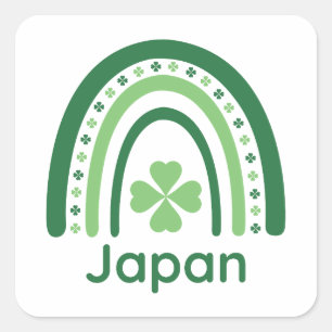 Sticker Carré Japon Nom Clover Boho Rainbow