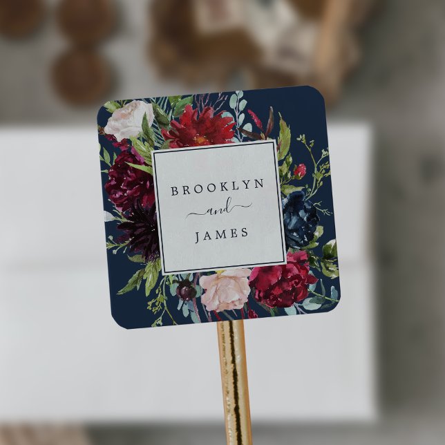 Sticker Carré Jardin d'automne | Phoques d'enveloppes Mariages d (Créateur téléchargé)