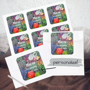 Sticker Carré Jardin d'automne rustique coloré