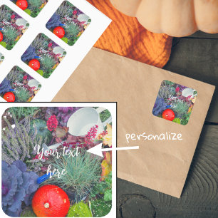 Sticker Carré Jardin d'automne rustique coloré