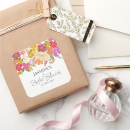Sticker Carré Jardin Floral Mariage Été   