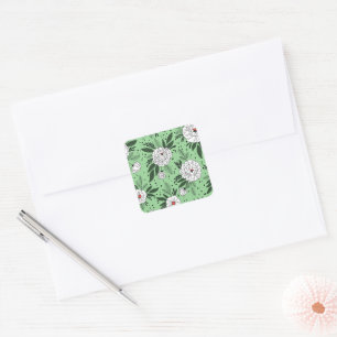 Sticker Carré Jardin Floral verdoyant