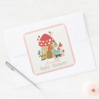 Jardin Gnome Champignons Baby shower fille rose