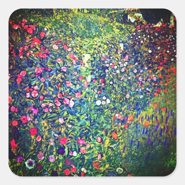 Sticker Carré Jardin italien Gustav Klimt (Devant)