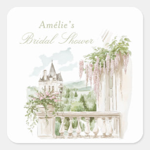 Sticker Carré Jardin romantique français Château Enterrement de