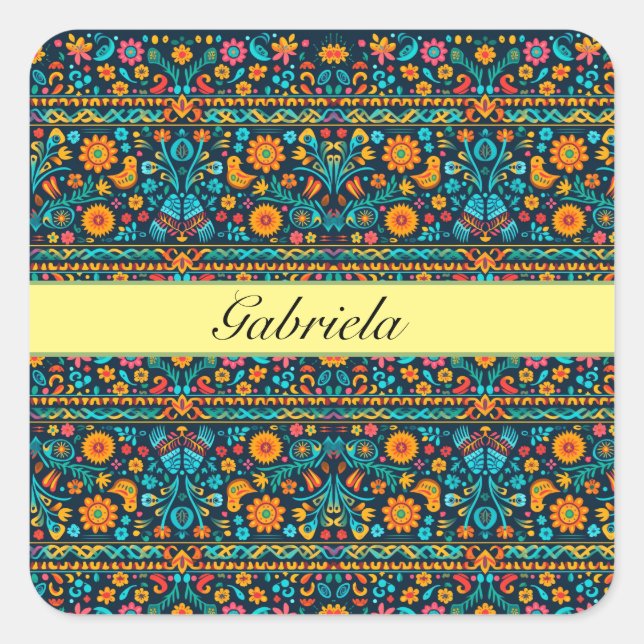 Sticker Carré Jardin Talavera, personnalisé (Devant)