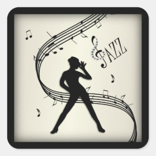 Sticker Carré Jazz Dance Gold Music