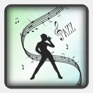 Sticker Carré Jazz Dance Green Music