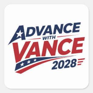 Sticker Carré JD Vance pour l'élection présidentielle de 2028
