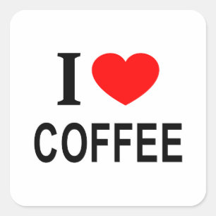 Sticker Carré Je ❤️ CAFE J'AIME CAFE J'AIME CAFE