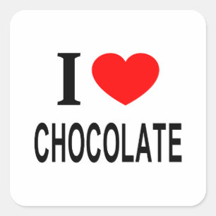 Sticker Carré Je ❤️ CHOCOLAT J'AIME CHOCOLAT J'AIME CHOCOLAT