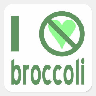 Sticker Carré Je déteste le texte vert brocoli