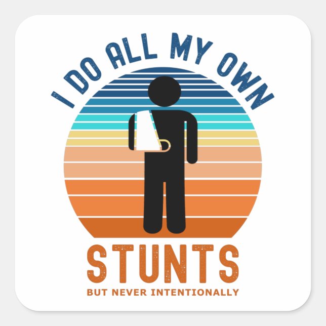 Sticker Carré Je Fais Tous Mes Propres Têtes (Devant)