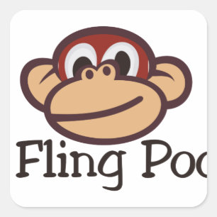 Sticker Carré Je Fling Poo !